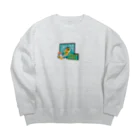 アロハスタイルハワイのハレイワの看板（女の子） Big Crew Neck Sweatshirt