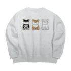 Lily bird（リリーバード）の黒、茶、白柴犬 Big Crew Neck Sweatshirt