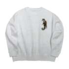 ポルコショップのたつのおと紳士ソロ茶 Big Crew Neck Sweatshirt