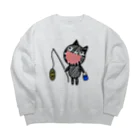 usa100の猫に小判 Big Crew Neck Sweatshirt