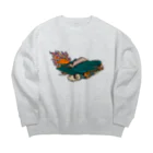 KOKORO WORKSのレトロでホットなアメ車 Big Crew Neck Sweatshirt