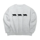 小鳥と映画館の黒猫の行進 Big Crew Neck Sweatshirt