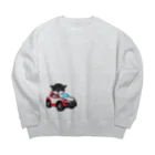 黒柴の梅吉でやんすのちゃらいま～ Big Crew Neck Sweatshirt