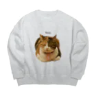 猫カフェ ぶぅたんグッズショップの仏のような寝顔のトコちゃん Big Crew Neck Sweatshirt