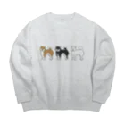 chippokeの赤柴＆黒柴＆白柴 Big Crew Neck Sweatshirt