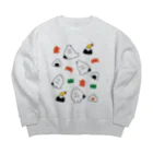 mmfumのライチョウさんとおにぎり（縁取りあり) Big Crew Neck Sweatshirt