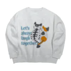 SU-KUのずっと笑顔で Big Crew Neck Sweatshirt