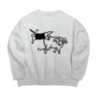 ひつじや のののミナミコアリクイとドーセットホーン Big Crew Neck Sweatshirt