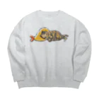 サトウノリコ*のピスピスゆーて寝るネコ【サビ】 Big Crew Neck Sweatshirt