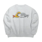 サトウノリコ*のピスピスゆーて寝るネコ【ハチワレグレー】 Big Crew Neck Sweatshirt