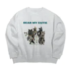 znd_ism_suzuriのDear my cutie CATS green Big Crew Neck Sweatshirt