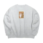 shix2のひづめとお花(くすみ橙) Big Crew Neck Sweatshirt