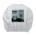 Teal Blue CoffeeのCafe music - Teal Blue Bird - Big Crew Neck Sweatshirt