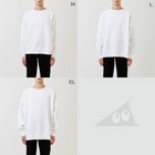 Y's Ink Works Official Shop at suzuriのBlahBlahBlah Ukiyoe Style  Big Crew Neck Sweatshirt :model wear (male)
