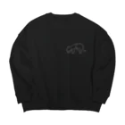 レイにーの忍び歩きシンプル白猫 Big Crew Neck Sweatshirt