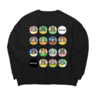 楽猫楽描しげ屋の14Cats（フルーツ） Big Crew Neck Sweatshirt