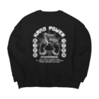 中華呪術堂（チャイナマジックホール）の【前プリント・改WHITE】ハンドパワー  Big Crew Neck Sweatshirt