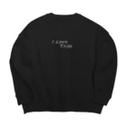 ミラくまのI LOVE Tribe　白文字背景透明 Big Crew Neck Sweatshirt