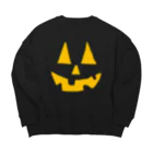 CIPANGOのハロウィン ジャック・オ・ランタン ブラックボディ Big Crew Neck Sweatshirt