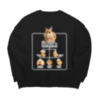 うさぎのうみちゃんねるショップのむぎちゃんトランスフォーメーション-うさぎのうみのうさ友シリーズ Big Crew Neck Sweatshirt