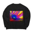 嫌われ者のアート工房　Archaic smileのクレヨン　カラフルアート Big Crew Neck Sweatshirt