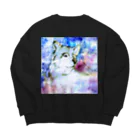 黒澤あおいのイラスト-オオカミ- Big Crew Neck Sweatshirt