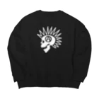 QUQU_WORKSのモヒカンスカル ホワイト Big Crew Neck Sweatshirt