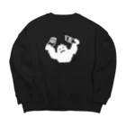 QUQU_WORKSのスノーボードをへし折るイエティ ホワイト Big Crew Neck Sweatshirt