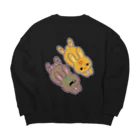 たわもみ商店のうさぎのたわしちゃんともみじちゃん Big Crew Neck Sweatshirt