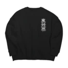 まかいおおかみ屋 SUZURI店の魔界狼封印札／ホワイト Big Crew Neck Sweatshirt