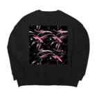 mateofiklanの水色のシームレスなデザイン ブラックとピンク Big Crew Neck Sweatshirt