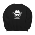 QUQU_WORKSのCOW SKULL テンガロンハットドクロ ホワイト Big Crew Neck Sweatshirt