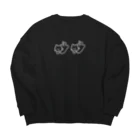 wuchan's shopの軟体ねこちゃん(白) Big Crew Neck Sweatshirt