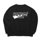 mf@PomPomBlogのPom Pom Blog Logo 2nd（white） ビッグシルエットスウェット