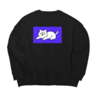 にこみもちのやつの苦笑い猫（青） Big Crew Neck Sweatshirt