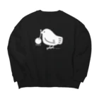 イラスト MONYAAT のみつぐトリ 白 Big Crew Neck Sweatshirt