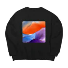 Kuku-inkartの染む紫 Big Crew Neck Sweatshirt