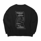 みなのせかいの正社員レシート 歪み 白 Big Crew Neck Sweatshirt