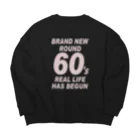 キッズモード某のROUND60 / 還暦＆アラ還を軽やかにすごすロゴ(濃色用) Big Crew Neck Sweatshirt