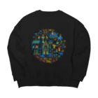 IZANAMI by Akane Yabushitaのラオスのモザイク画 Big Crew Neck Sweatshirt