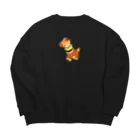 satoayaのアニマルカフェのフードアニマル　キリンバーガー Big Crew Neck Sweatshirt