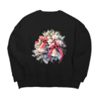 Stellaの水彩画タッチの幸せな音色を奏でるクリスマスベル Big Crew Neck Sweatshirt