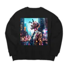 𝔔𝔘𝔒ℜℑ𝔄のCyberpunk giraffe Big Crew Neck Sweatshirt