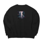 turtle-rikuのcyber punk items Big Crew Neck Sweatshirt