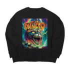 NEKOMETALの破顔一笑、悪魔的ビッグフェイス猫ちゃん Big Crew Neck Sweatshirt