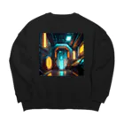 のんびりアート工房のサイバーパンク Big Crew Neck Sweatshirt