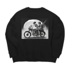 Skull sectionのバイクとガイコツ（黒メイン） Big Crew Neck Sweatshirt