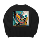 のんびりアート工房のガラクタアート風 Big Crew Neck Sweatshirt