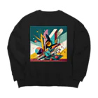 のんびりアート工房のガラクタアート Big Crew Neck Sweatshirt