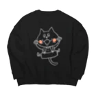 猫沢商店の猫のボン太グッズ（白線） Big Crew Neck Sweatshirt